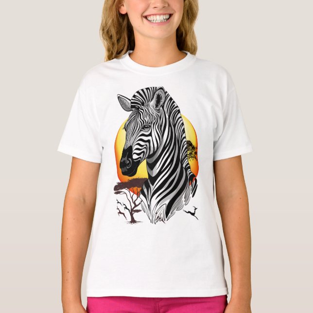 Zebra African Savanna Wild Animal T-Shirt (Front)