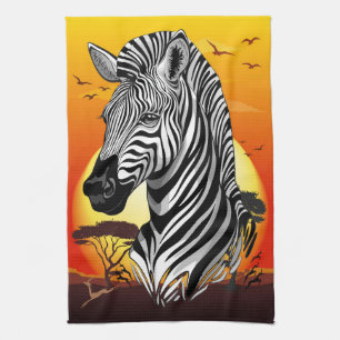 Zebra African Savanna Wild Animal Tea Towel