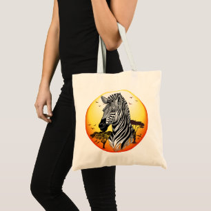 Zebra African Savanna Wild Animal Tote Bag