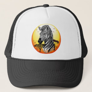Zebra African Savanna Wild Animal Trucker Hat