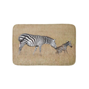 Zebra after giving birth bath mat