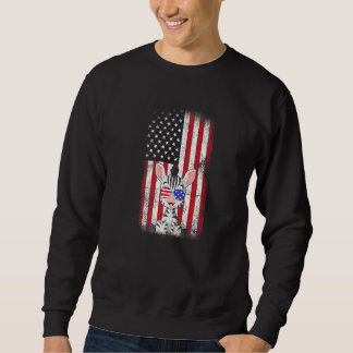Zebra American Flag Boys Girls Men Women Fourth Of Sweatshirt