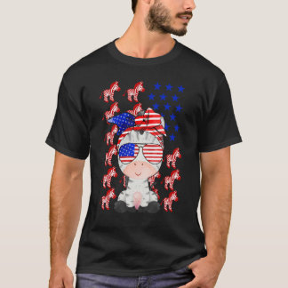 Zebra American Flag Zebra Patriotic 4th Of July T-Shirt