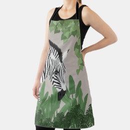 Zebra amongst Leaves Apron