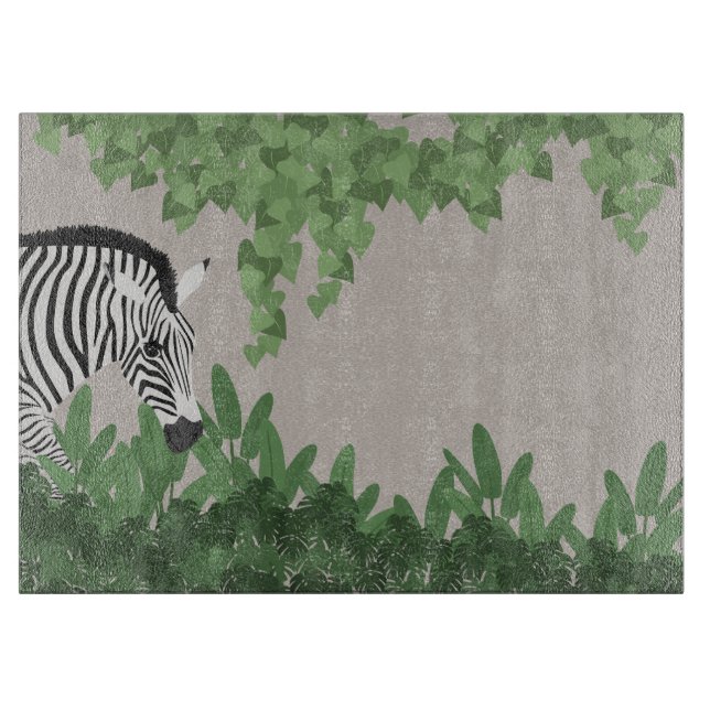 Zebra amongst Leaves Cutting Board (Front)