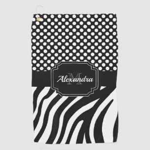 Zebra and Dots Golf Towel