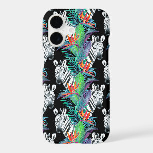 Zebra And Exotic Flowers Pattern