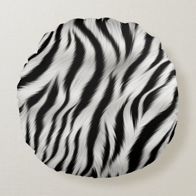 Zebra and Giraffe Print Round Cushion (Front)