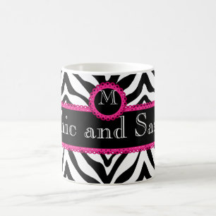Zebra and Lace Chic and Sassy Monogram Coffee Mug