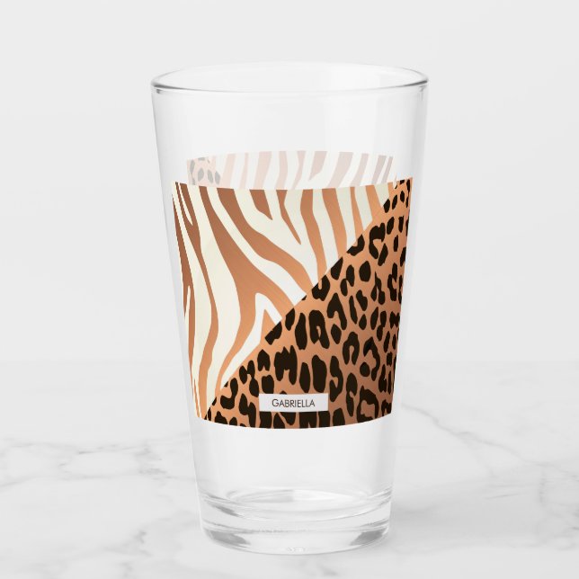 Zebra and Leopard Print Glass (Front)