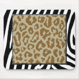 zebra and leopard print mouse mat