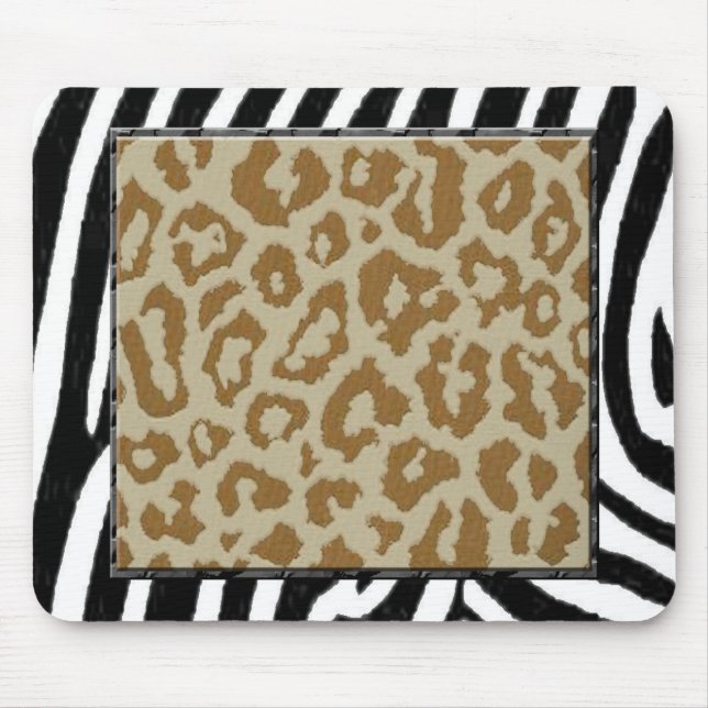 zebra and leopard print mouse mat (Front)