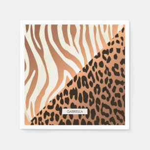 Zebra and Leopard Print Napkin