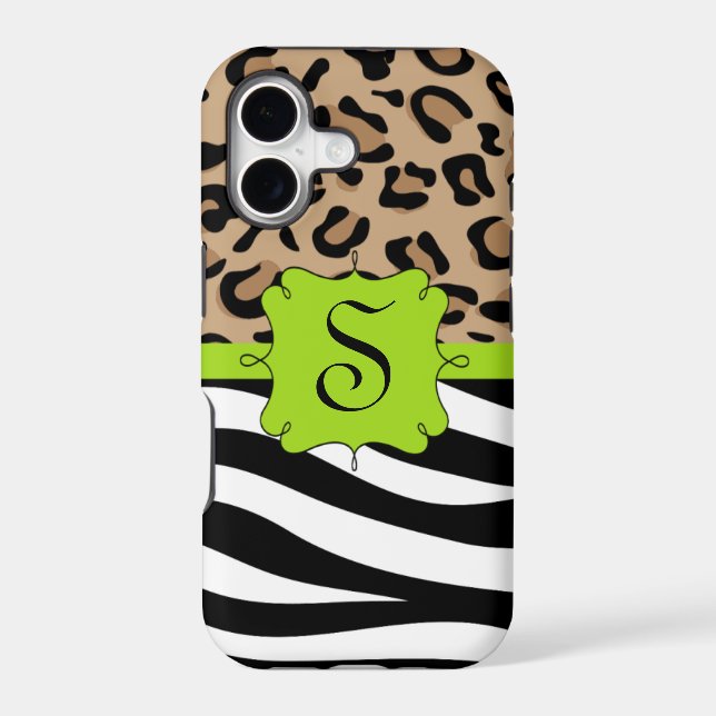 Zebra and Leopard Print Personalised Monogram (Back)
