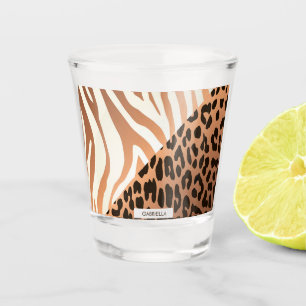 Zebra and Leopard Print Shot Glass