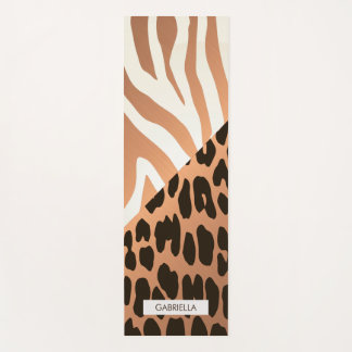 Zebra and Leopard Print Yoga Mat