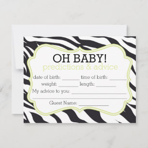 Zebra and Lime Chevron Predictions & Advice Card