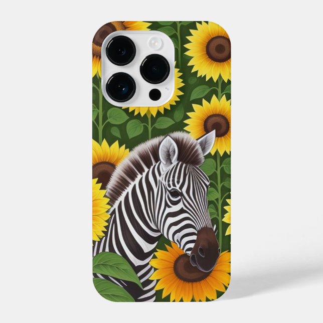 Zebra And Sunflowers Phone Case (Back)