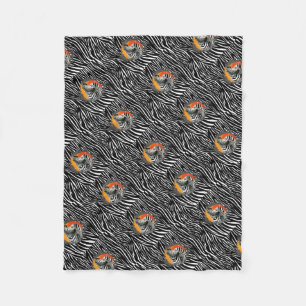 Zebra and Zebra Stripes Fleece Blanket