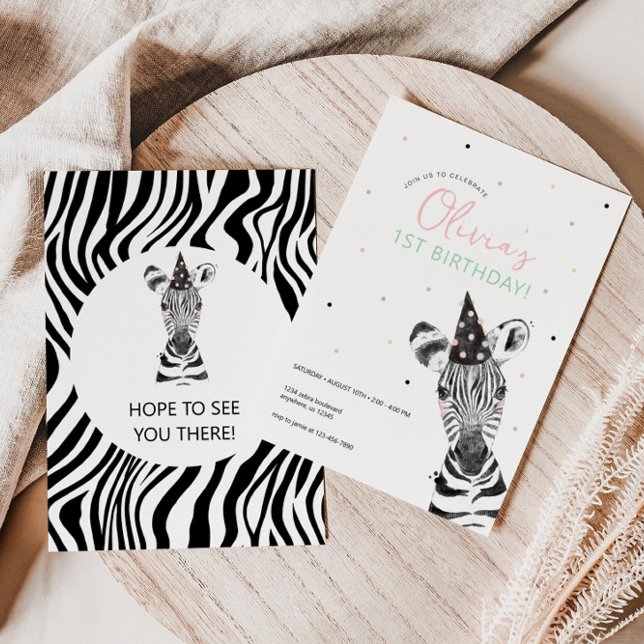 Zebra Animal Birthday Party  Invitation (Creator Uploaded)
