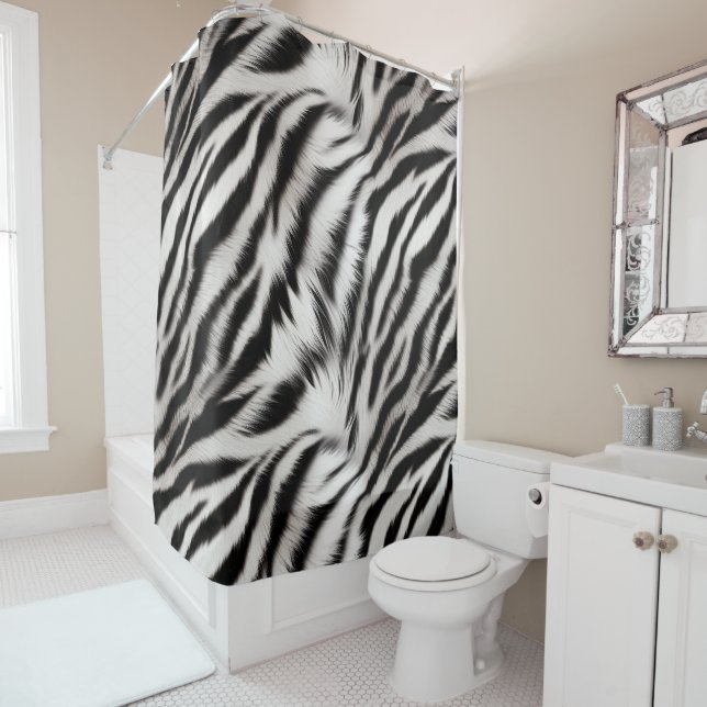 Zebra Animal Fur Shower Curtain (In Situ)