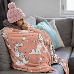 Zebra Animal Line Set Sherpa Blanket