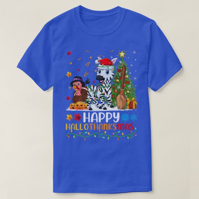 Zebra Animal Lover Funny Happy Zebra HelloThanksMa T-Shirt (Design Front)