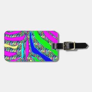 Zebra animal pattern colourful abstract pattern luggage tag