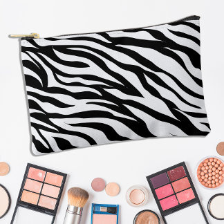 Zebra Animal Print Black and White Safari  Accessory Pouch