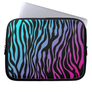 Zebra Animal Print laptop sleeve pink blue purple