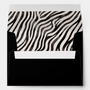 Zebra Animal Print Modern Black Bridal Shower  Envelope