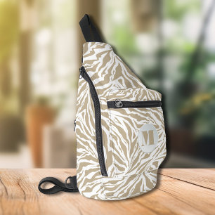 Zebra Animal Print Monogrammed Sling Bag