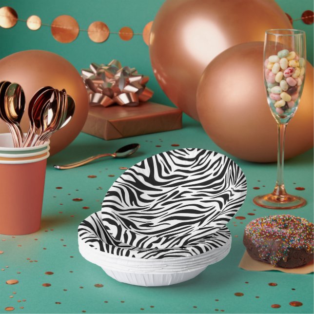 Zebra Animal Print Party Paper Bowl Paper Plate (Multi)