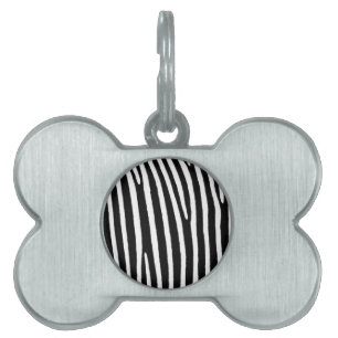 Zebra animal print pet ID tag