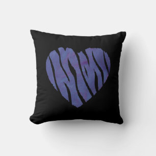 Zebra Animal Print Purple Heart Cushion