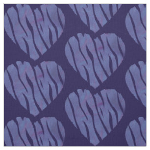 Zebra Animal Print Purple Heart Fabric