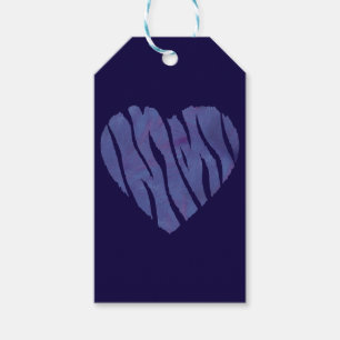 Zebra Animal Print Purple Heart Gift Tags