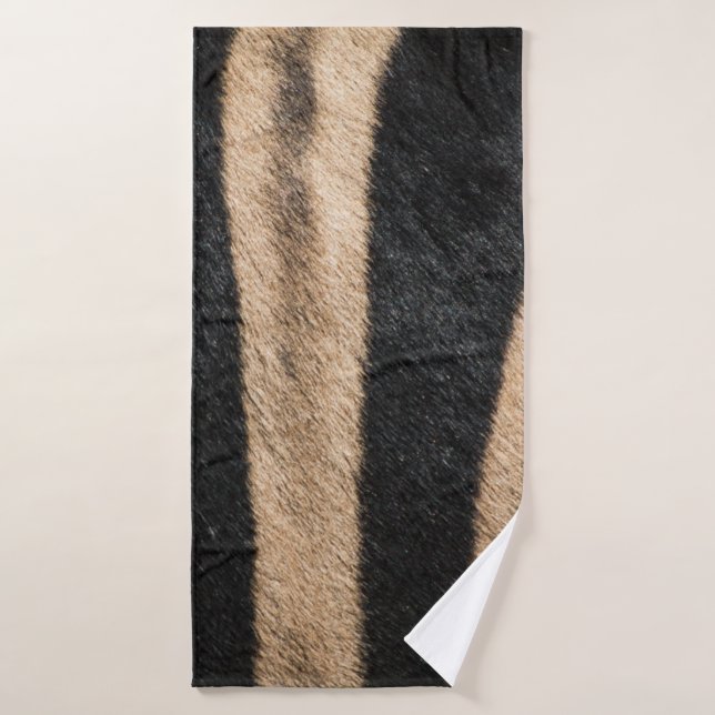 ZEBRA ANIMAL PRINT STRIPE BATH TOWEL (Bath Towel)