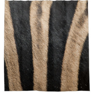 ZEBRA ANIMAL PRINT STRIPE SHOWER CURTAIN