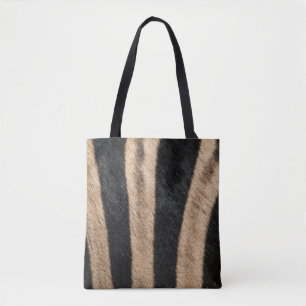 ZEBRA ANIMAL PRINT STRIPE TOTE BAG