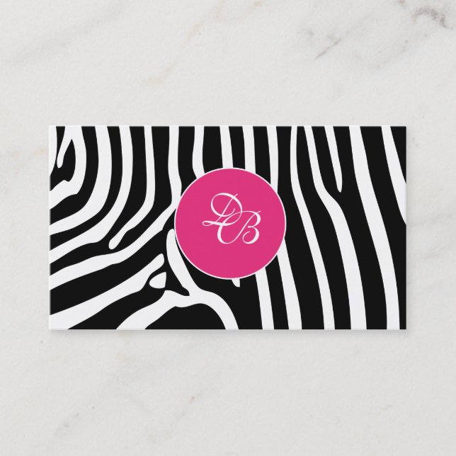 Zebra Animal Print Stylish Business Card (Front)