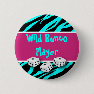Zebra Animal Print WIld Bunco Player 6 Cm Round Badge