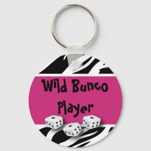 Zebra Animal Print WIld Bunco Player Key Ring