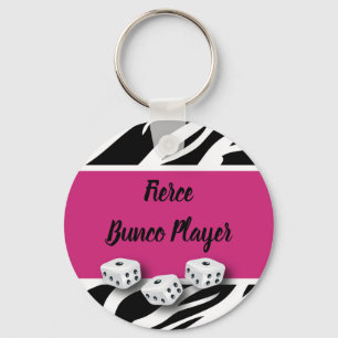 Zebra Animal Print WIld Bunco Player Key Ring