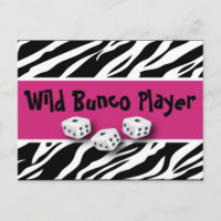 Zebra Animal Print WIld Bunco Player