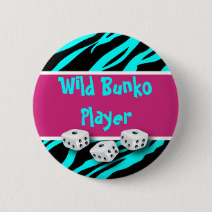 Zebra Animal Print Wild Bunko Player 6 Cm Round Badge