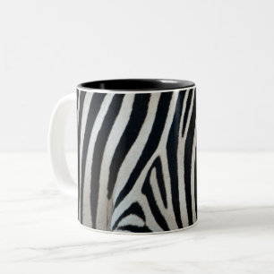 zebra animal skin fur texture nature stripes patte Two-Tone coffee mug