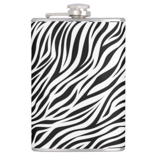 Zebra Animal Skin Print Pattern-15391 Hip Flask