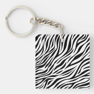 Zebra Animal Skin Print Pattern-15391 Key Ring