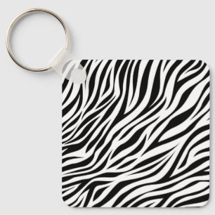 Zebra Animal Skin Print Pattern-15391 Key Ring